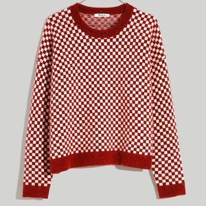 Madewell Checkerboard Jacquard Pullover Sweater